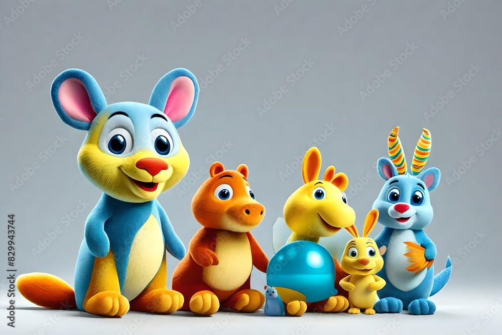 a set of four toys in beautiful way. a set of four toys in beautiful way.