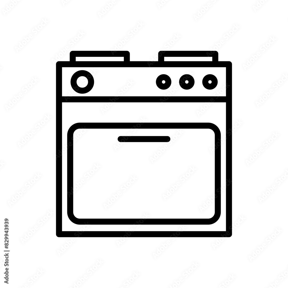 Stove line icon. Chef icon. Kitchen icon isolated on white background. Transparent background, minimalist symbol. Vector images Stove line icon. Chef icon. Kitchen icon isolated on white background. Transparent background, minimalist symbol. Vector images