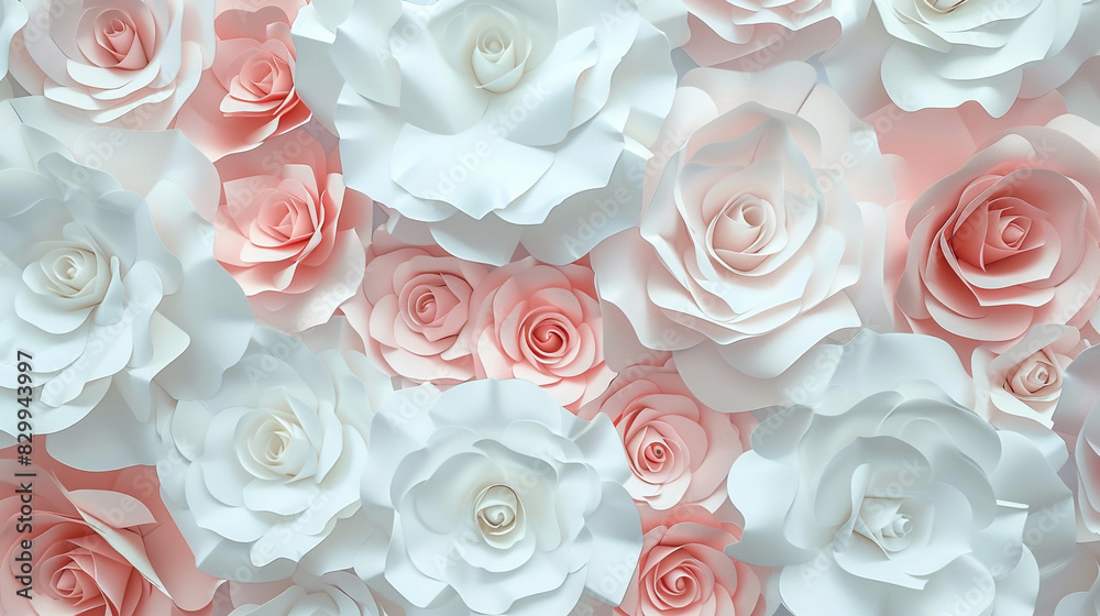 Pastel pink and white roses, floral background Pastel pink and white roses, floral background