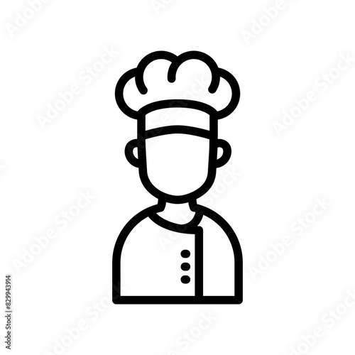 Chef line icon. Chef icon. Kitchen icon isolated on white background. Transparent background, minimalist symbol. Vector images