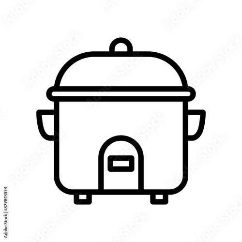 Rice cooker line icon. Chef icon. Kitchen icon isolated on white background. Transparent background, minimalist symbol. Vector images