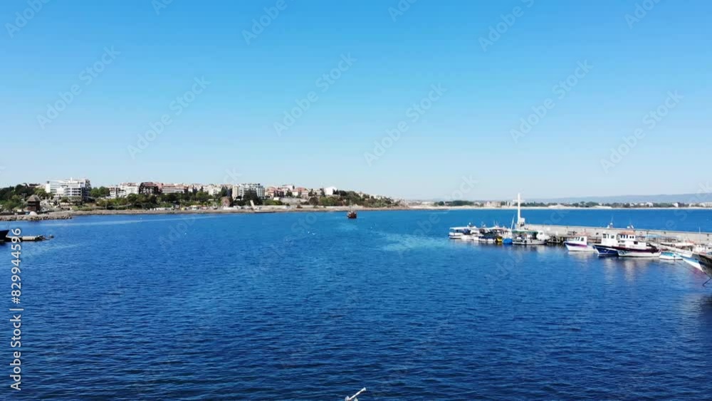 Aerial view of the marina with boats and yachts in old town of Nessebar, old church and houses, located in the Sunny Beach area of Bulgaria. Drone view from above. Summer holidays destination
Aerial view of the marina with boats and yachts in old town of Nessebar, old church and houses, located in the Sunny Beach area of Bulgaria. Drone view from above. Summer holidays destination