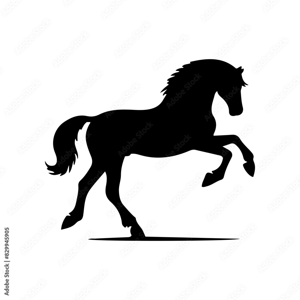 Vector silhouette of a horse in a graceful pose. Simple graphic design Vector silhouette of a horse in a graceful pose. Simple graphic design
