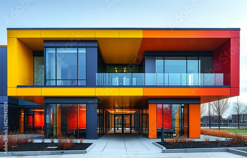 Brightly colored modern architecture created with Generative AI technology © Robert Herhold