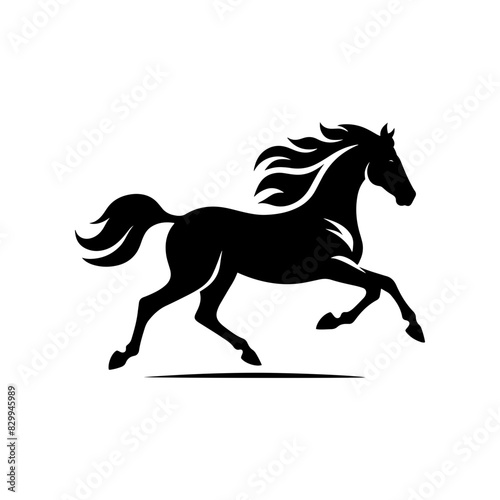Vector silhouette of a horse in a graceful pose. Simple graphic design