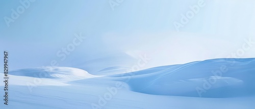 An exquisite ultrawide background captures the serene beauty of light snowfall gently descending over snowdrifts, creating a tranquil and enchanting winter landscape