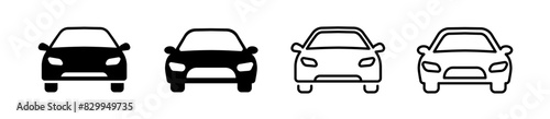 Car vecto icon set. Automobile front side logo.