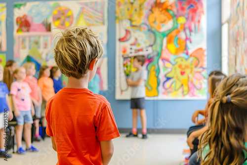 Wallpaper Mural The Little Artist, Showcasing Vibrant Wall Art in the Classroom Torontodigital.ca
