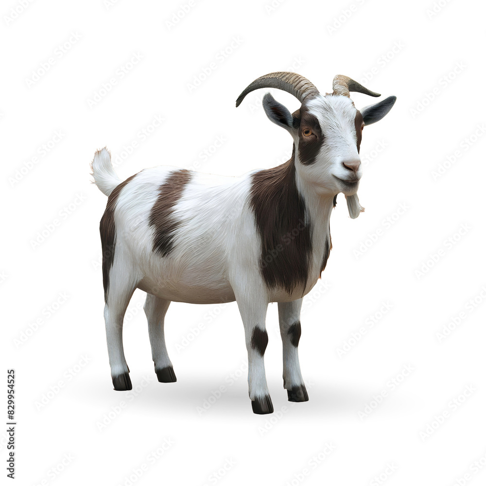 Fototapeta premium 3d realistic Horn Goat on transparent background, best islamic festival eid al adha goat