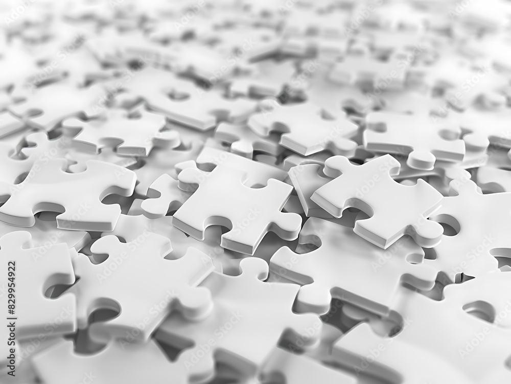 Realistic high resolution white puzzle pieces Realistic high resolution white puzzle pieces