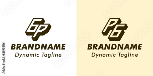 Letters GP and PG 3D Monogram Logo, Suitable for business with PG or GP initials