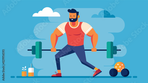 A gymgoer mixing up his routine with highintensity interval training and resistance training for optimal musclebuilding results.. Vector illustration