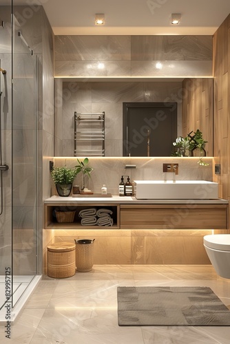 Modern and minimalist bathroom