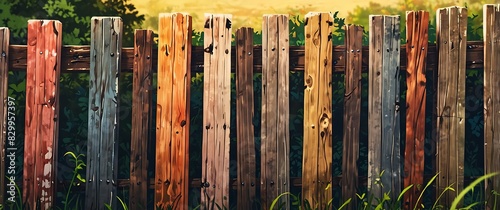 A wooden fence with vertical planks painted in an array of colors.