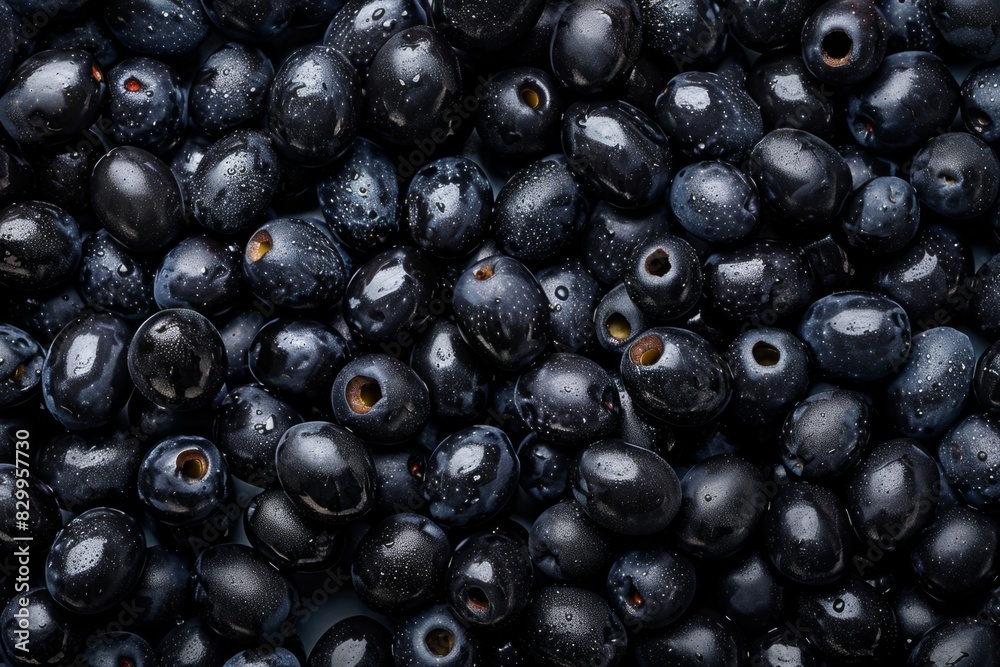 Black olives background, top view Black olives background, top view