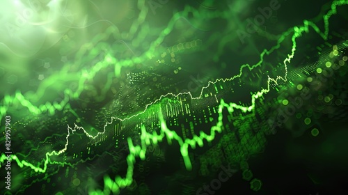 Trading green chart UHD wallpaper