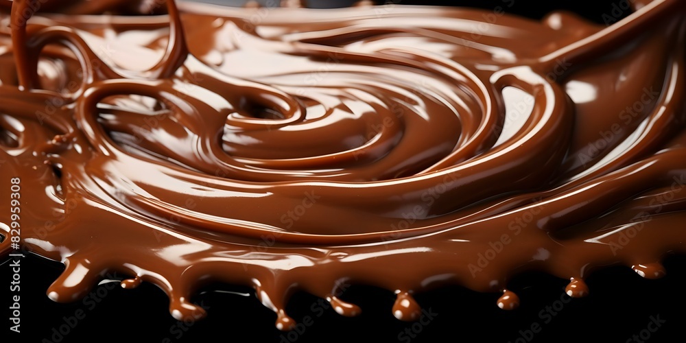 Background of dripping melted chocolate. Concept Food Photography, Sweet Treats, Chocolate Delight, Dessert Decor, Tempting Textures