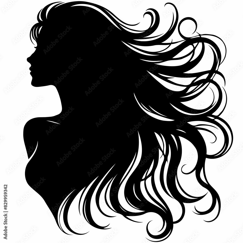 Elegance in Monochrome: The Flowing Silhouette of a Woman Elegance in Monochrome: The Flowing Silhouette of a Woman