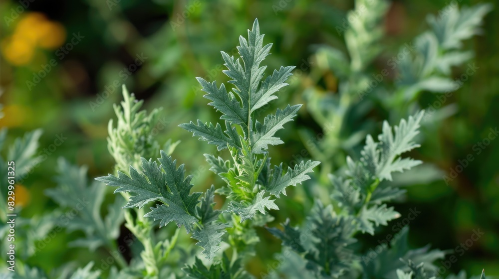 Close up of Artemisia absinthium also known as absinthe wormwood Close up of Artemisia absinthium also known as absinthe wormwood