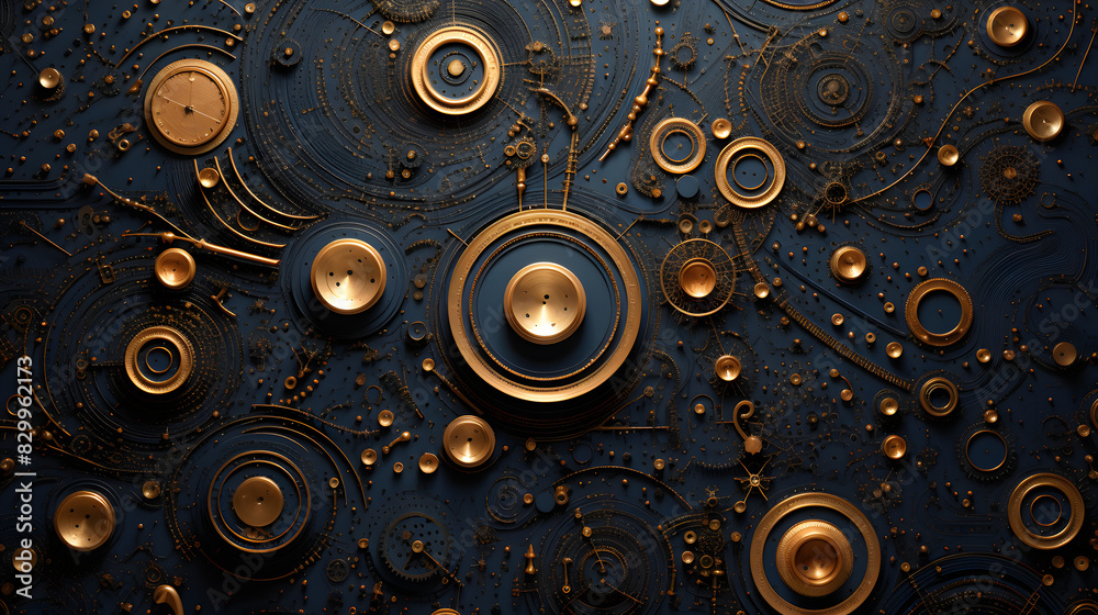 Digital golden delicate wall sculpture decoration poster background Digital golden delicate wall sculpture decoration poster background