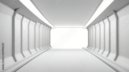 empty white corridor
