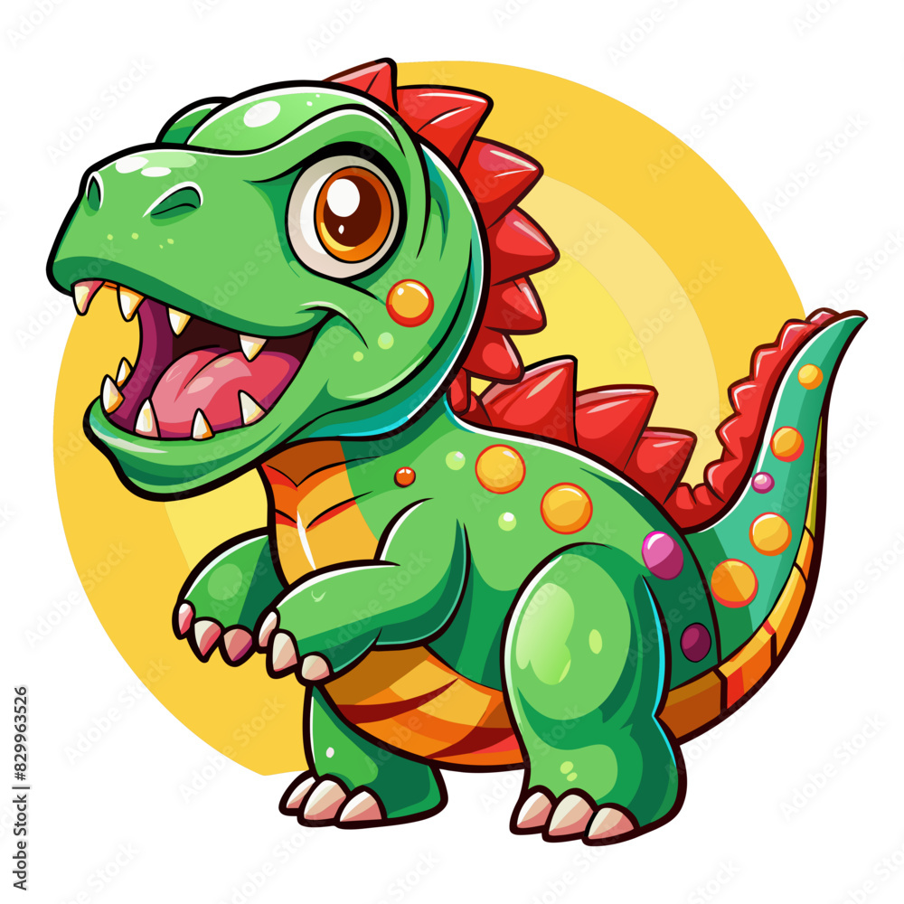 Fototapeta premium A small dinosaur with a gummy bear texture