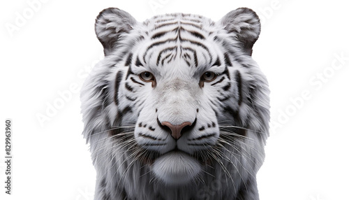 White tiger isolated on a white background