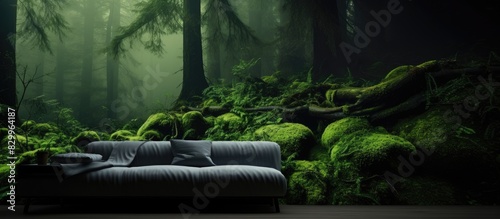 The dark forest background ...