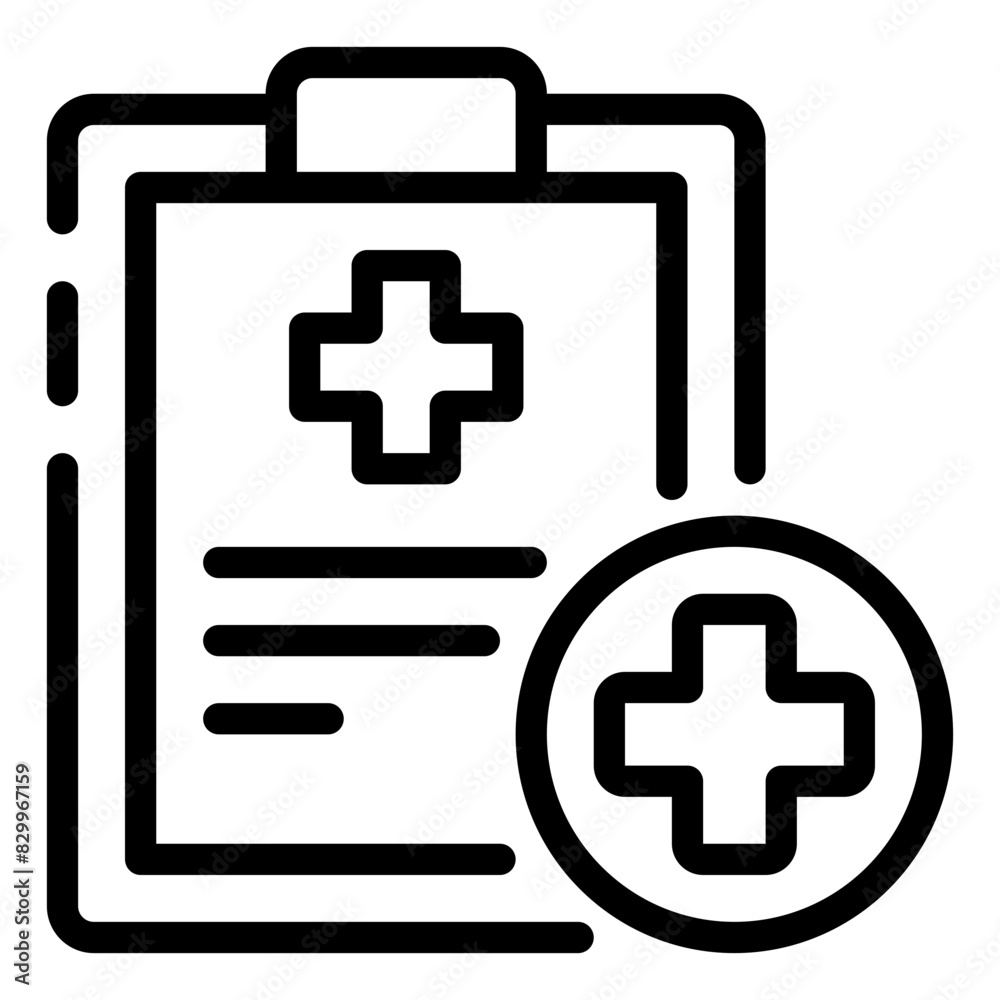 Fototapeta premium Medical Report Line Icon Symbol