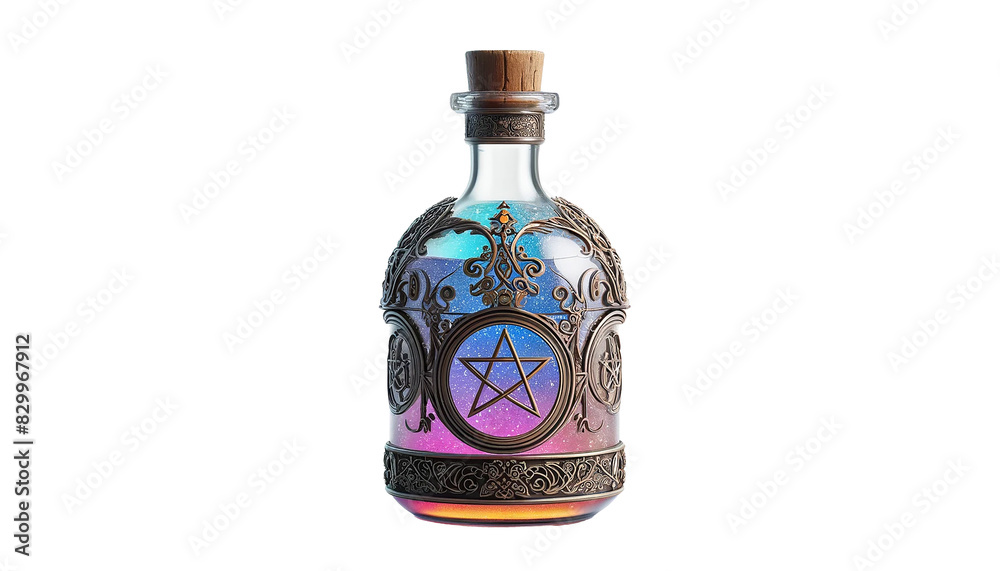 wizard's potion bottle isolated on transparent or white background wizard's potion bottle isolated on transparent or white background
