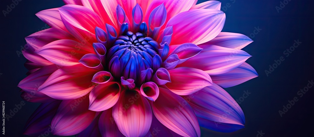 The cartoonish image features a vibrant flower showcasing shades of magenta pink purple and violet The visual provides ample copy space for additional elements The cartoonish image features a vibrant flower showcasing shades of magenta pink purple and violet The visual provides ample copy space for additional elements