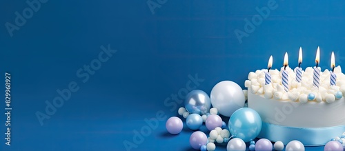 Blue background with copy s...