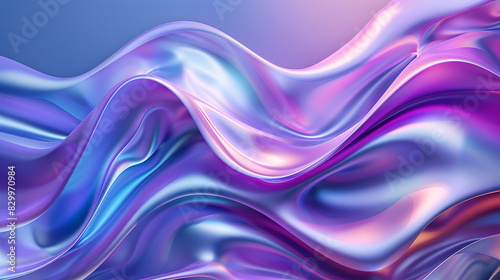 Wallpaper Mural Liquid shapes abstract holographic 3D wavy background. Generative AI. Torontodigital.ca
