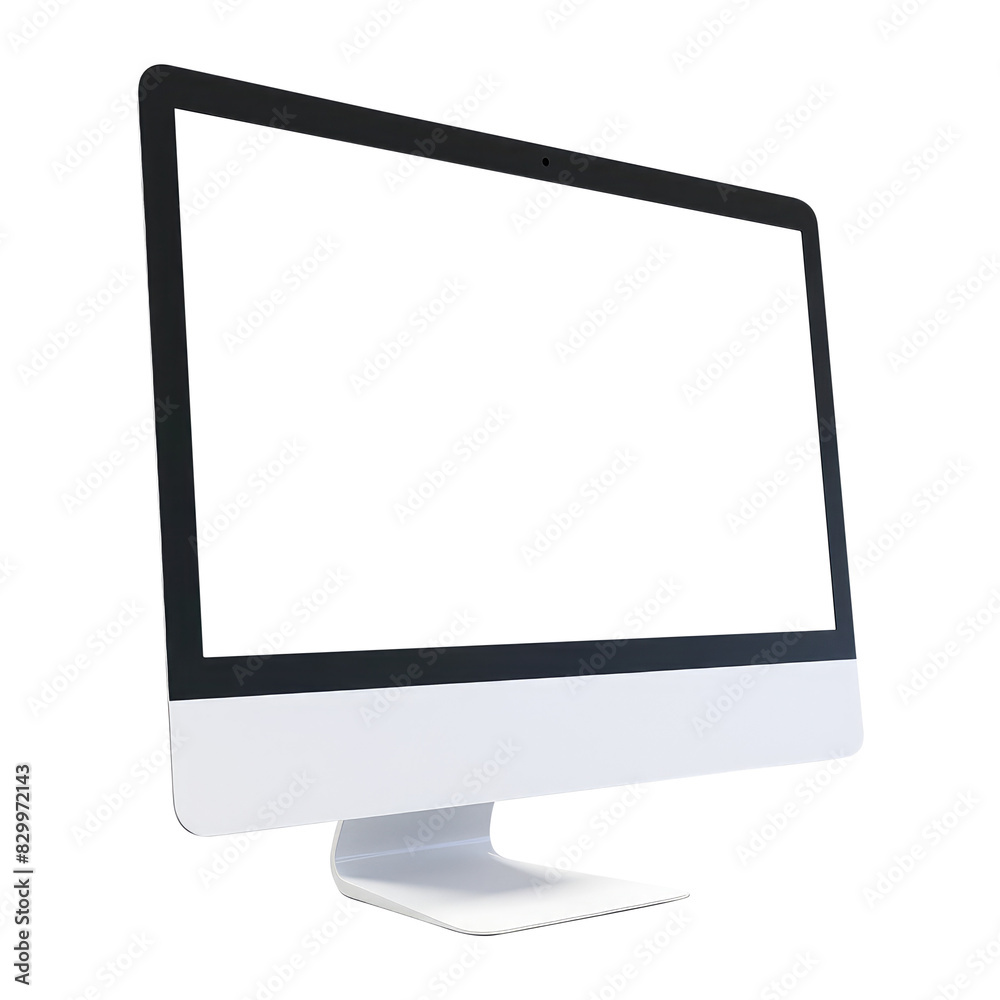 Modern desktop pc monitor display with blank screen isolated on transparent white background, clipping path Modern desktop pc monitor display with blank screen isolated on transparent white background, clipping path