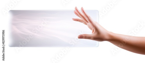 A female hand interacts wit...
