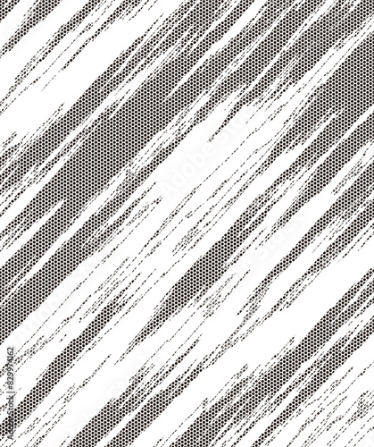 Dispersed background. Disintegration pixel effect illustration. Vector hexagon elements. Disappear transform hexagon texture. Dissolved filled. Vector graphic.