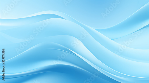 Abstract Blue Waves Background with Smooth Curves