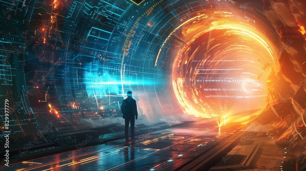 Futuristic Portal of Energy and Innovation Shaping the Digital Universe. Futuristic Portal of Energy and Innovation Shaping the Digital Universe.