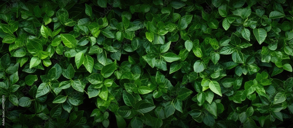 A textured background of leaves creates a beautiful hedge with copy space image A textured background of leaves creates a beautiful hedge with copy space image