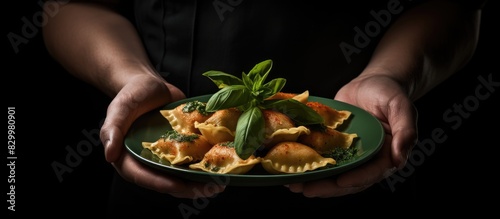 A person s hand holds a pla...
