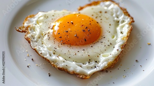 Fried eggs in the shape of a heart