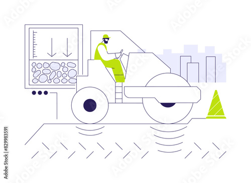 Compacting subgrade abstract concept vector illustration. photo