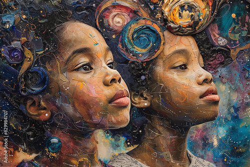 The future is female. Two young girls gaze at the stars. What do they see?