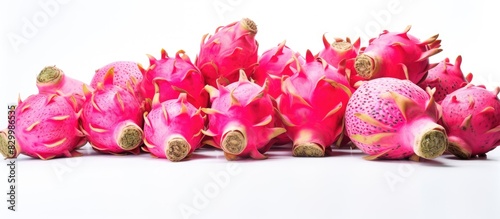 Dragon fruits arranged on a...
