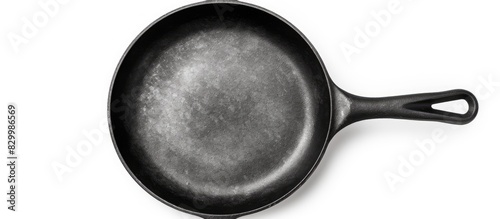 A cast iron frying pan is s...