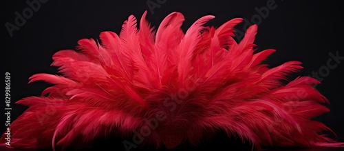 The plumed cockscomb is a feathery ornament adorning the top of a hat or headdress It adds a touch of elegance and sophistication to the overall appearance. with copy space image photo