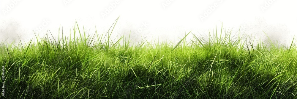 Green grass field against a white backdrop Green grass field against a white backdrop