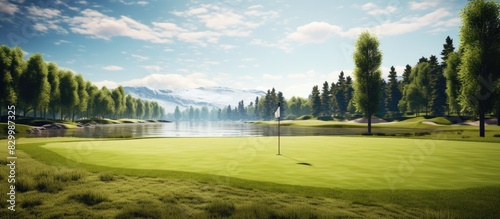 A picturesque golf course f...