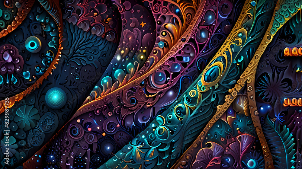Holographic Astral cosmic illustration background
