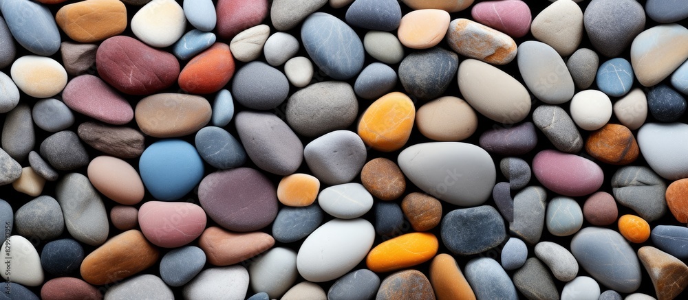 Colorful small stones create an abstract background with a textured look perfect for a copy space image Colorful small stones create an abstract background with a textured look perfect for a copy space image